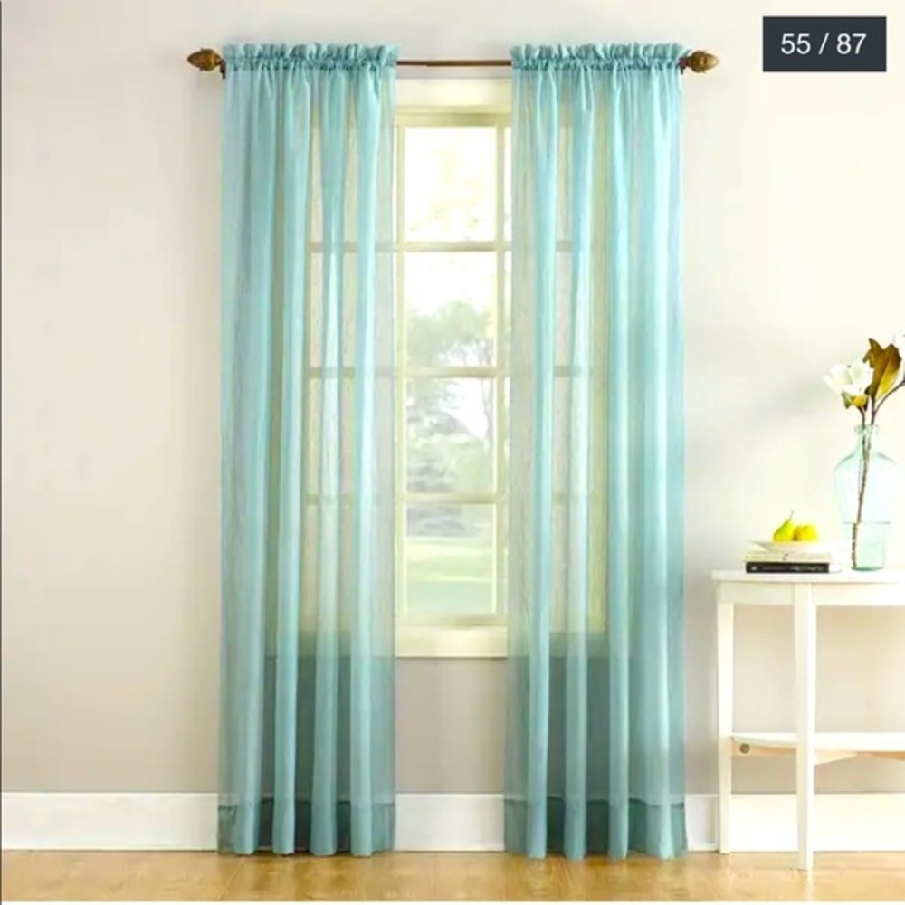 No. 918 Erica Sheer Crushed Voile Curtain Panel in Mineral!